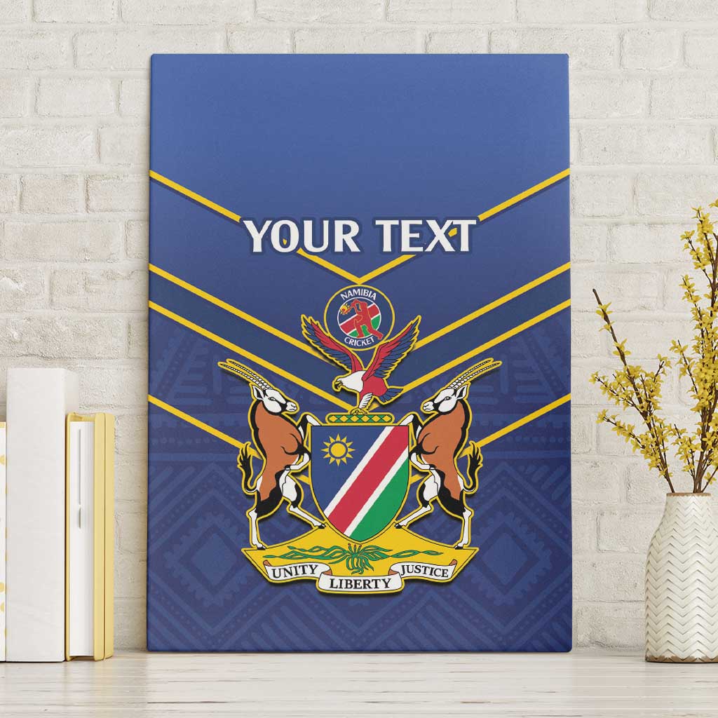 Custom Namibia Cricket Canvas Wall Art 2024 Go Eagles African Pattern