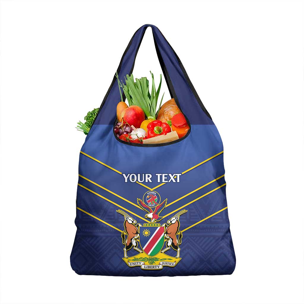 Custom Namibia Cricket Grocery Bag 2024 Go Eagles African Pattern