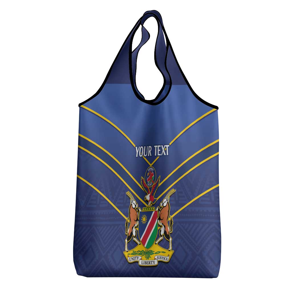 Custom Namibia Cricket Grocery Bag 2024 Go Eagles African Pattern