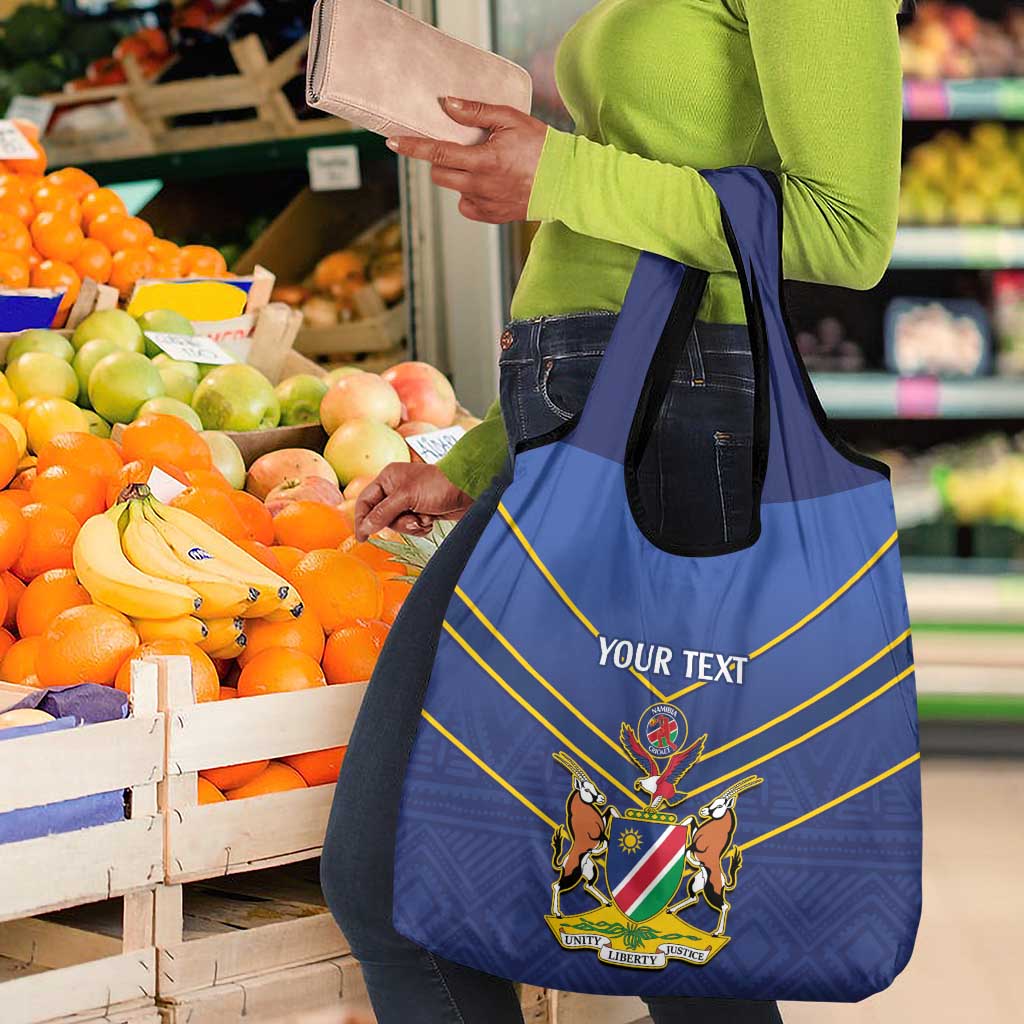 Custom Namibia Cricket Grocery Bag 2024 Go Eagles African Pattern