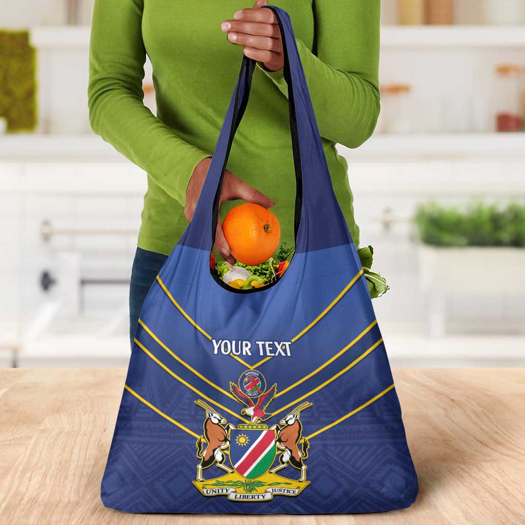 Custom Namibia Cricket Grocery Bag 2024 Go Eagles African Pattern