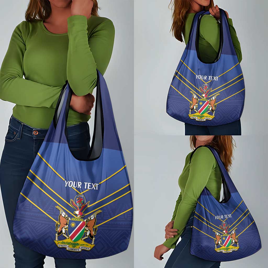 Custom Namibia Cricket Grocery Bag 2024 Go Eagles African Pattern