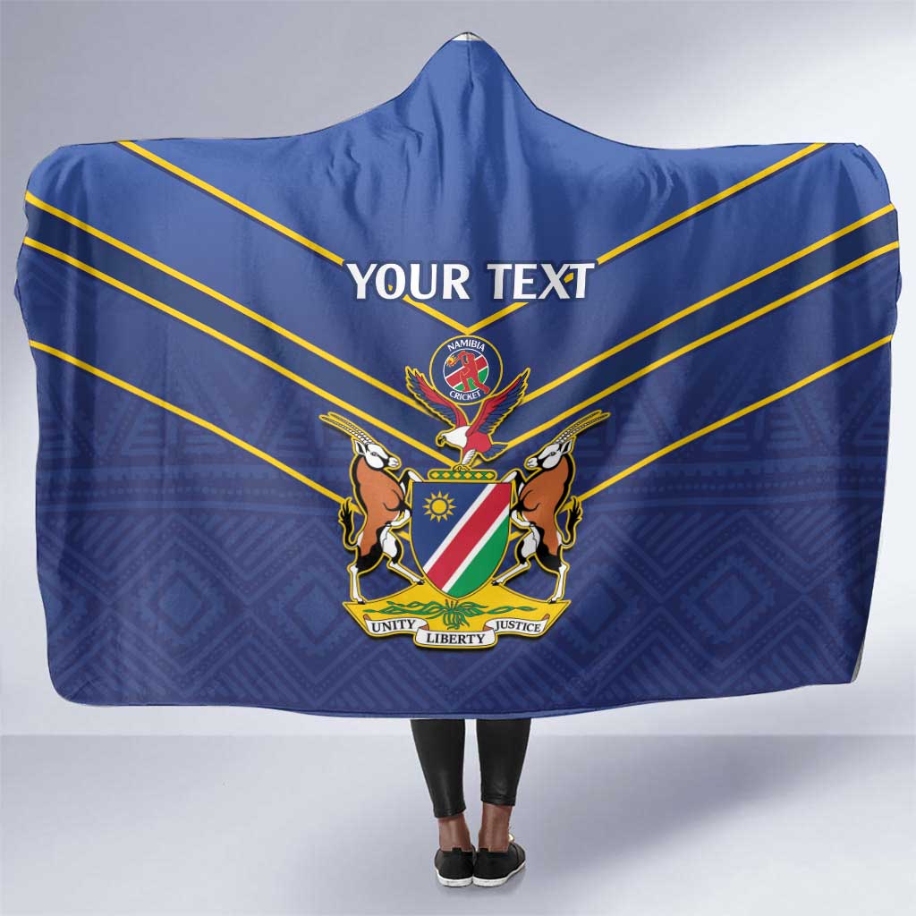 Custom Namibia Cricket Hooded Blanket 2024 Go Eagles African Pattern