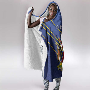 Custom Namibia Cricket Hooded Blanket 2024 Go Eagles African Pattern