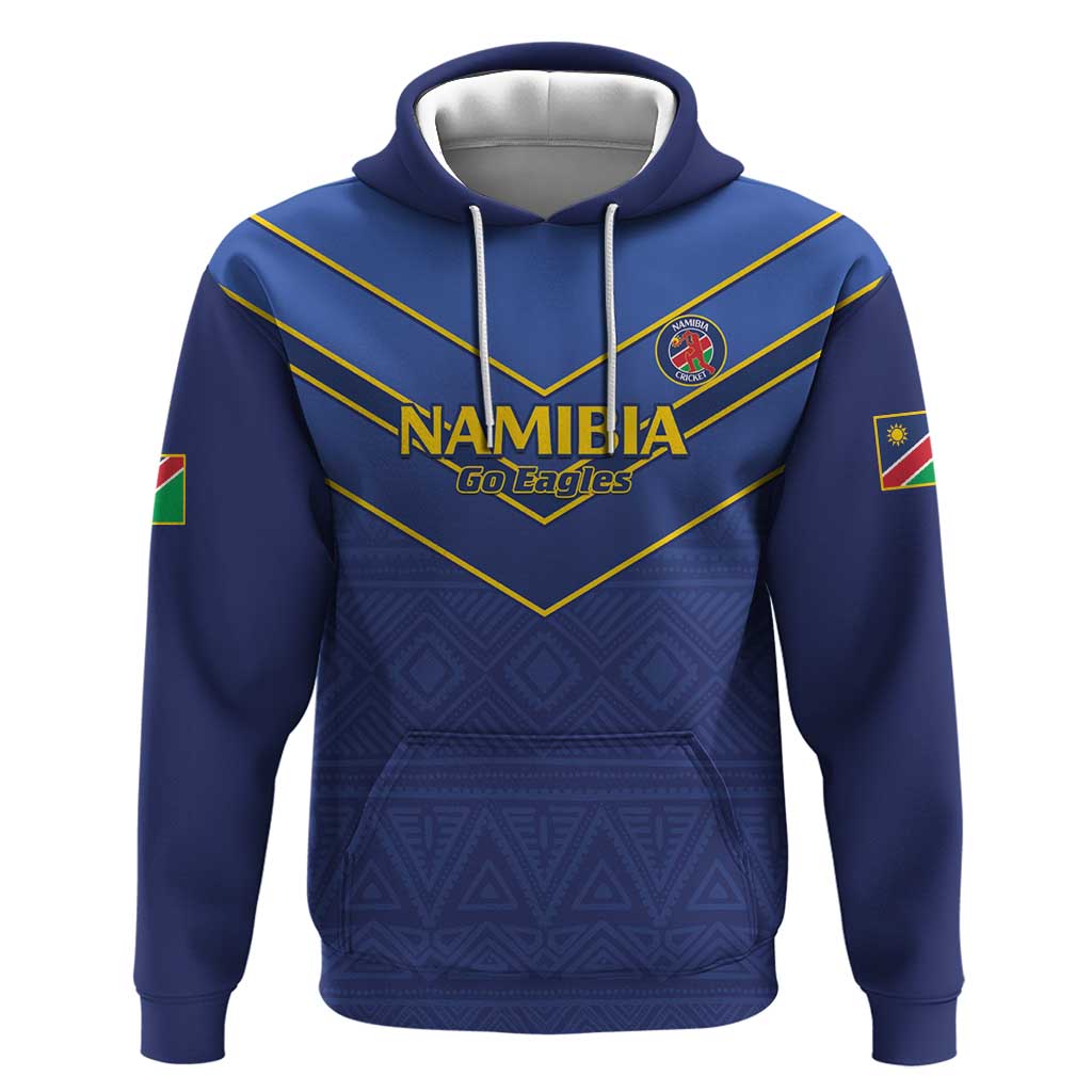 Custom Namibia Cricket Hoodie 2024 Go Eagles African Pattern