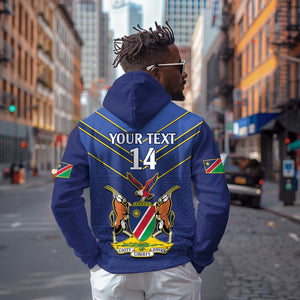 Custom Namibia Cricket Hoodie 2024 Go Eagles African Pattern