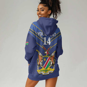 Custom Namibia Cricket Hoodie Dress 2024 Go Eagles African Pattern