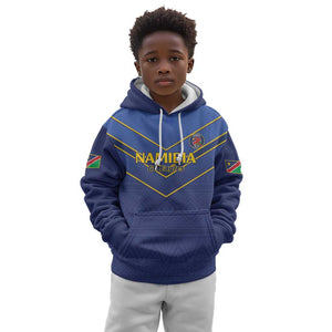 Custom Namibia Cricket Kid Hoodie 2024 Go Eagles African Pattern