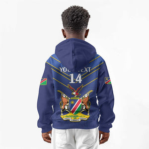 Custom Namibia Cricket Kid Hoodie 2024 Go Eagles African Pattern