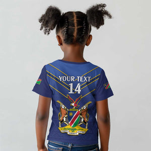 Custom Namibia Cricket Kid T shirt 2024 Go Eagles African Pattern