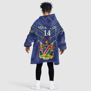 Custom Namibia Cricket KId Wearable Blanket Hoodie 2024 Go Eagles African Pattern