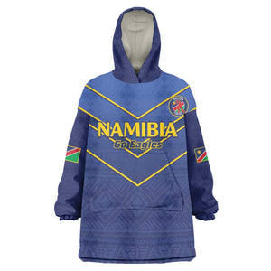 Custom Namibia Cricket KId Wearable Blanket Hoodie 2024 Go Eagles African Pattern