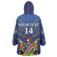 Custom Namibia Cricket KId Wearable Blanket Hoodie 2024 Go Eagles African Pattern