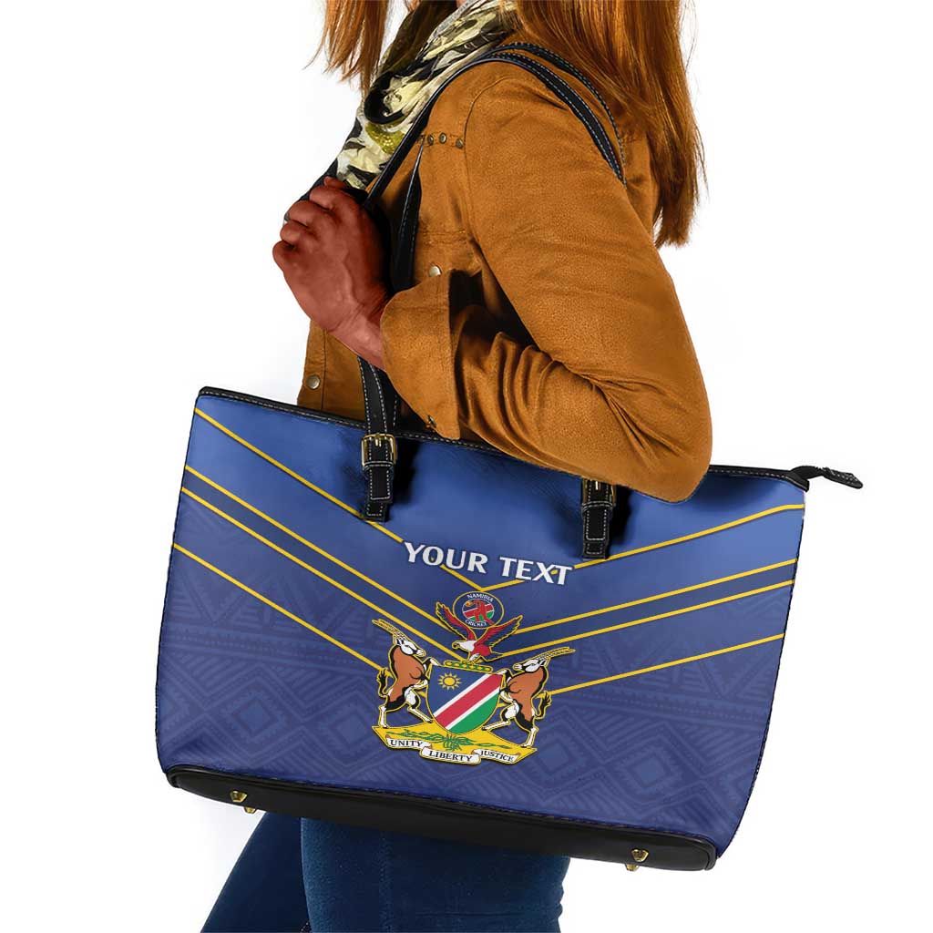 Custom Namibia Cricket Leather Tote Bag 2024 Go Eagles African Pattern