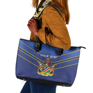 Custom Namibia Cricket Leather Tote Bag 2024 Go Eagles African Pattern