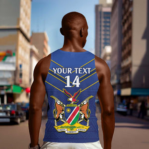 Custom Namibia Cricket Men Tank Top 2024 Go Eagles African Pattern