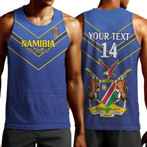 Custom Namibia Cricket Men Tank Top 2024 Go Eagles African Pattern