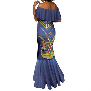 Custom Namibia Cricket Mermaid Dress 2024 Go Eagles African Pattern