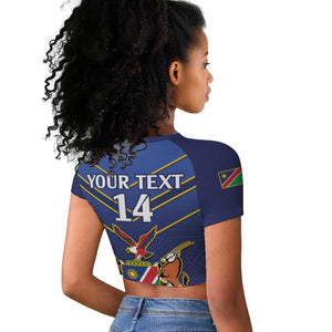 Custom Namibia Cricket Raglan Cropped T shirt 2024 Go Eagles African Pattern