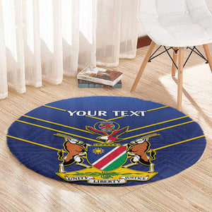 Custom Namibia Cricket Round Carpet 2024 Go Eagles African Pattern