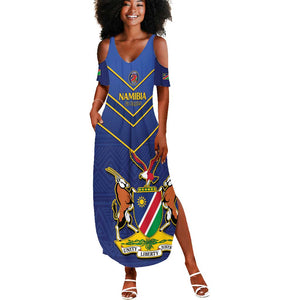 Custom Namibia Cricket Summer Maxi Dress 2024 Go Eagles African Pattern