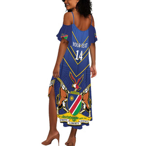 Custom Namibia Cricket Summer Maxi Dress 2024 Go Eagles African Pattern