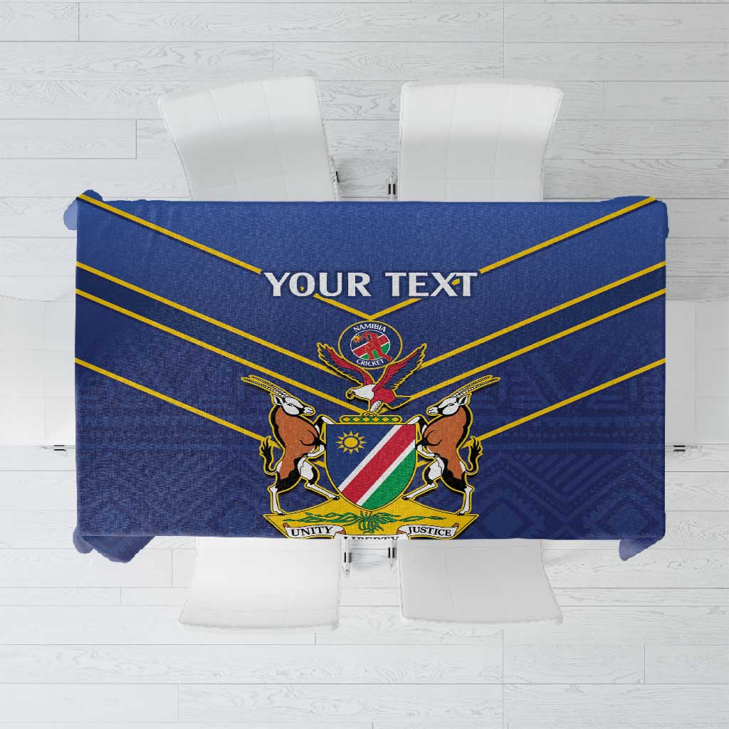 Custom Namibia Cricket Tablecloth 2024 Go Eagles African Pattern