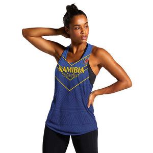 Custom Namibia Cricket Women Racerback Tank 2024 Go Eagles African Pattern