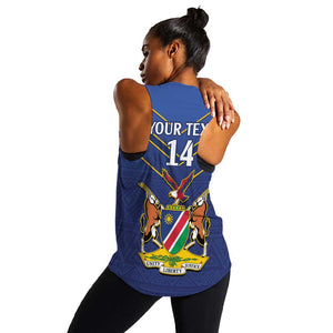 Custom Namibia Cricket Women Racerback Tank 2024 Go Eagles African Pattern