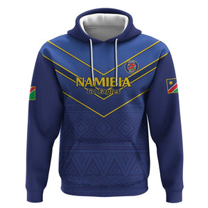 Custom Namibia Cricket Zip Hoodie 2024 Go Eagles African Pattern