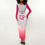 South Africa Rugby Custom Long Sleeve Bodycon Dress Come On Puma African Pattern
