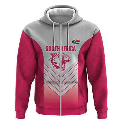 South Africa Rugby Custom Zip Hoodie Come On Puma African Pattern