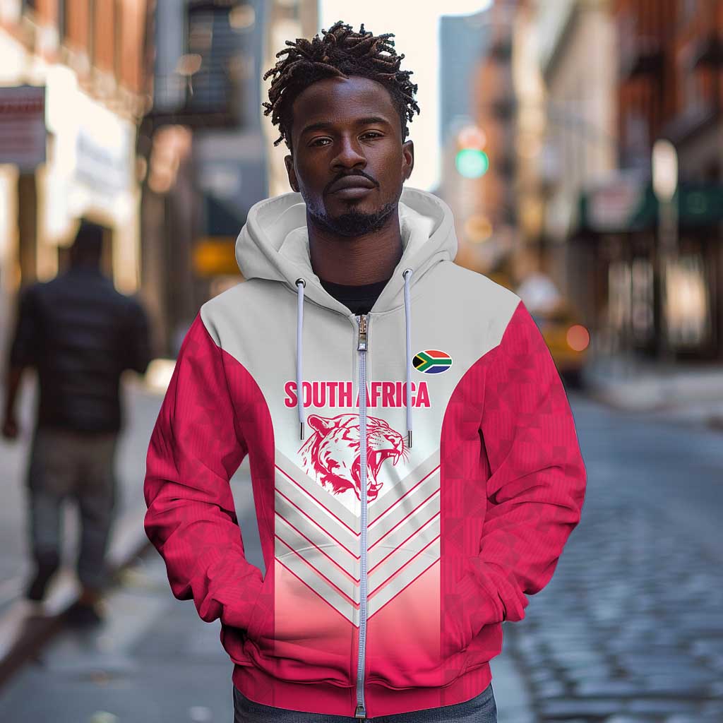 South Africa Rugby Custom Zip Hoodie Come On Puma African Pattern