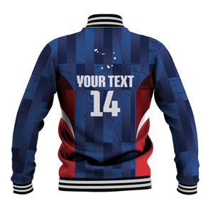 Custom Vozinha Cabo Verde Football Baseball Jacket Tubaroes Azuis Man Of The Match
