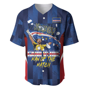 Custom Vozinha Cabo Verde Football Baseball Jersey Tubaroes Azuis Man Of The Match
