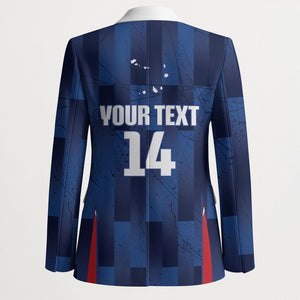 Custom Vozinha Cabo Verde Football Blazer Tubaroes Azuis Man Of The Match