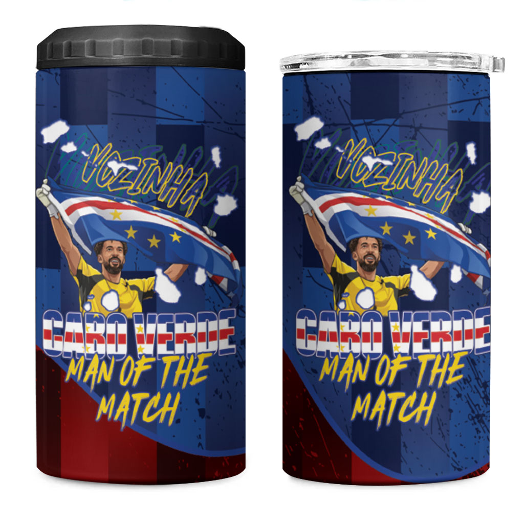 Vozinha Cabo Verde Football 4 in 1 Can Cooler Tumbler Tubaroes Azuis Man Of The Match