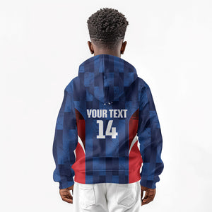 Custom Vozinha Cabo Verde Football Kid Hoodie Tubaroes Azuis Man Of The Match