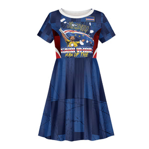Custom Vozinha Cabo Verde Football Kid Short Sleeve Dress Tubaroes Azuis Man Of The Match