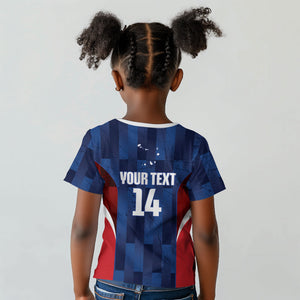 Custom Vozinha Cabo Verde Football Kid T shirt Tubaroes Azuis Man Of The Match