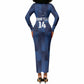 Custom Vozinha Cabo Verde Football Long Sleeve Bodycon Dress Tubaroes Azuis Man Of The Match