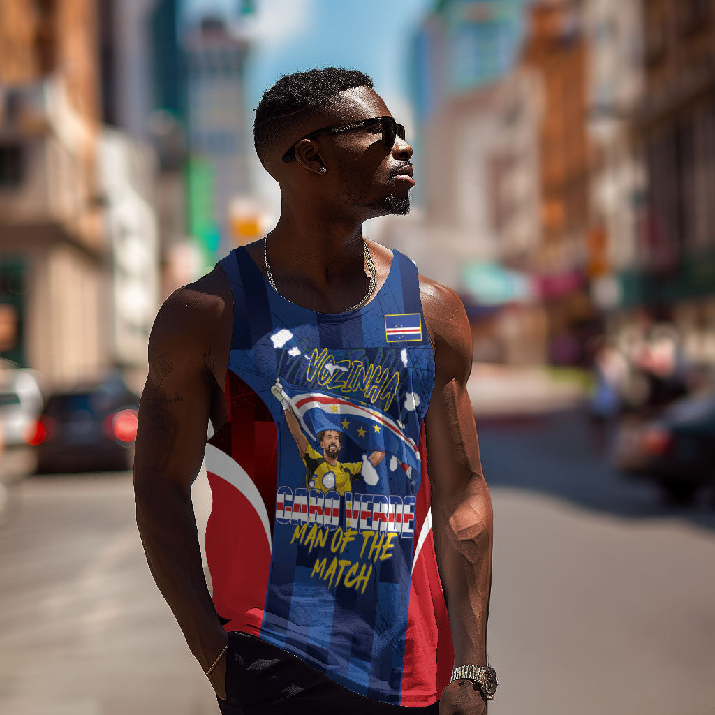 Custom Vozinha Cabo Verde Football Men Tank Top Tubaroes Azuis Man Of The Match