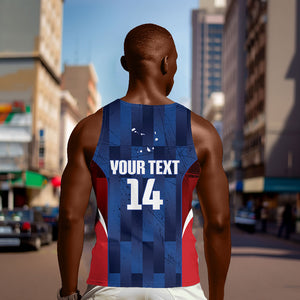 Custom Vozinha Cabo Verde Football Men Tank Top Tubaroes Azuis Man Of The Match
