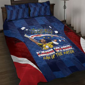 Vozinha Cabo Verde Football Quilt Bed Set Tubaroes Azuis Man Of The Match