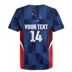 Custom Vozinha Cabo Verde Football Rugby Jersey Tubaroes Azuis Man Of The Match