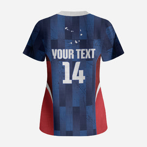 Custom Vozinha Cabo Verde Football Scrub Top Tubaroes Azuis Man Of The Match
