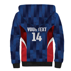 Custom Vozinha Cabo Verde Football Sherpa Hoodie Tubaroes Azuis Man Of The Match