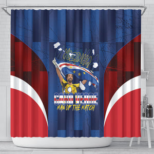 Vozinha Cabo Verde Football Shower Curtain Tubaroes Azuis Man Of The Match