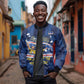 Custom Vozinha Cabo Verde Football Sleeve Zip Bomber Jacket Tubaroes Azuis Man Of The Match