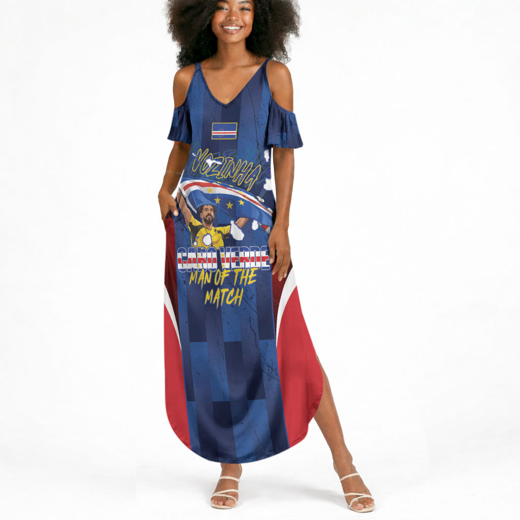 Custom Vozinha Cabo Verde Football Summer Maxi Dress Tubaroes Azuis Man Of The Match